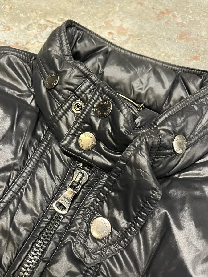2000s Dolce & Gabbana Utility Black Multi Zips Puffer Jacket (M) zPXqLeH 7