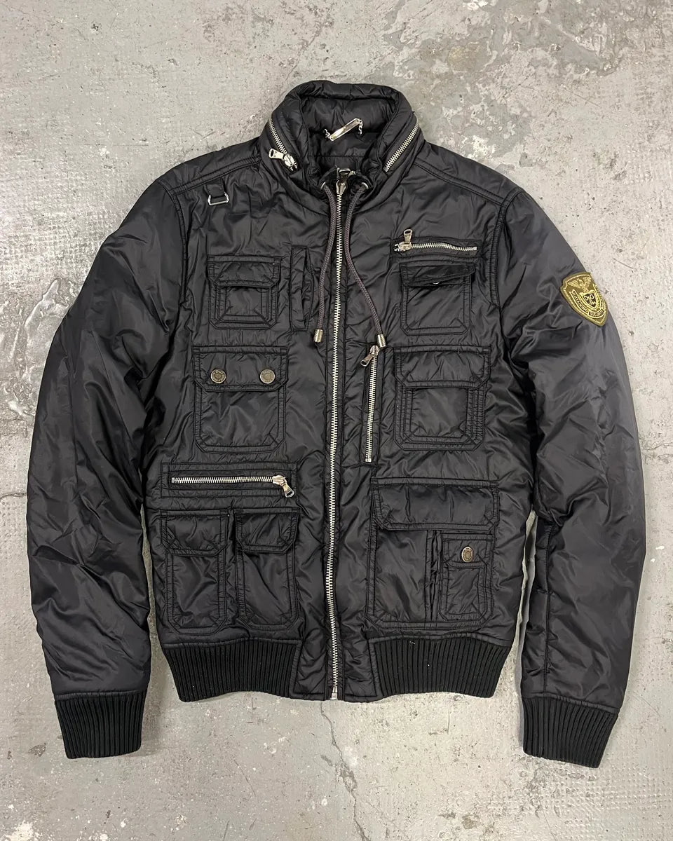 2000s Dolce & Gabbana Utility Zips Black Puffer Jacket (M) 0