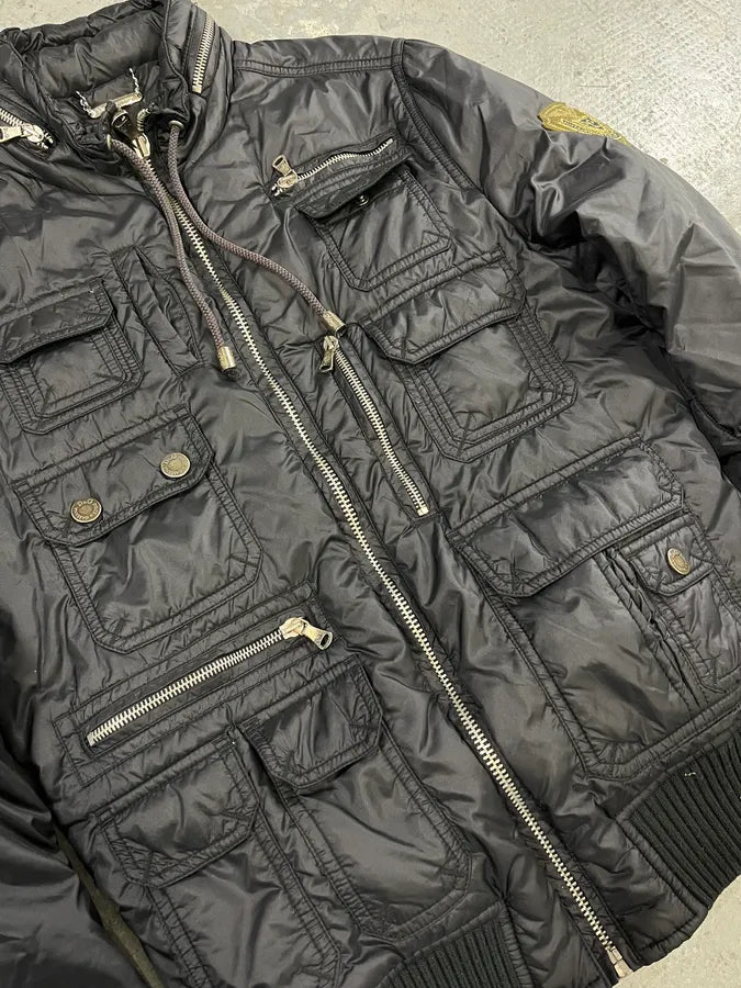 2000s Dolce & Gabbana Utility Zips Black Puffer Jacket (M) 7