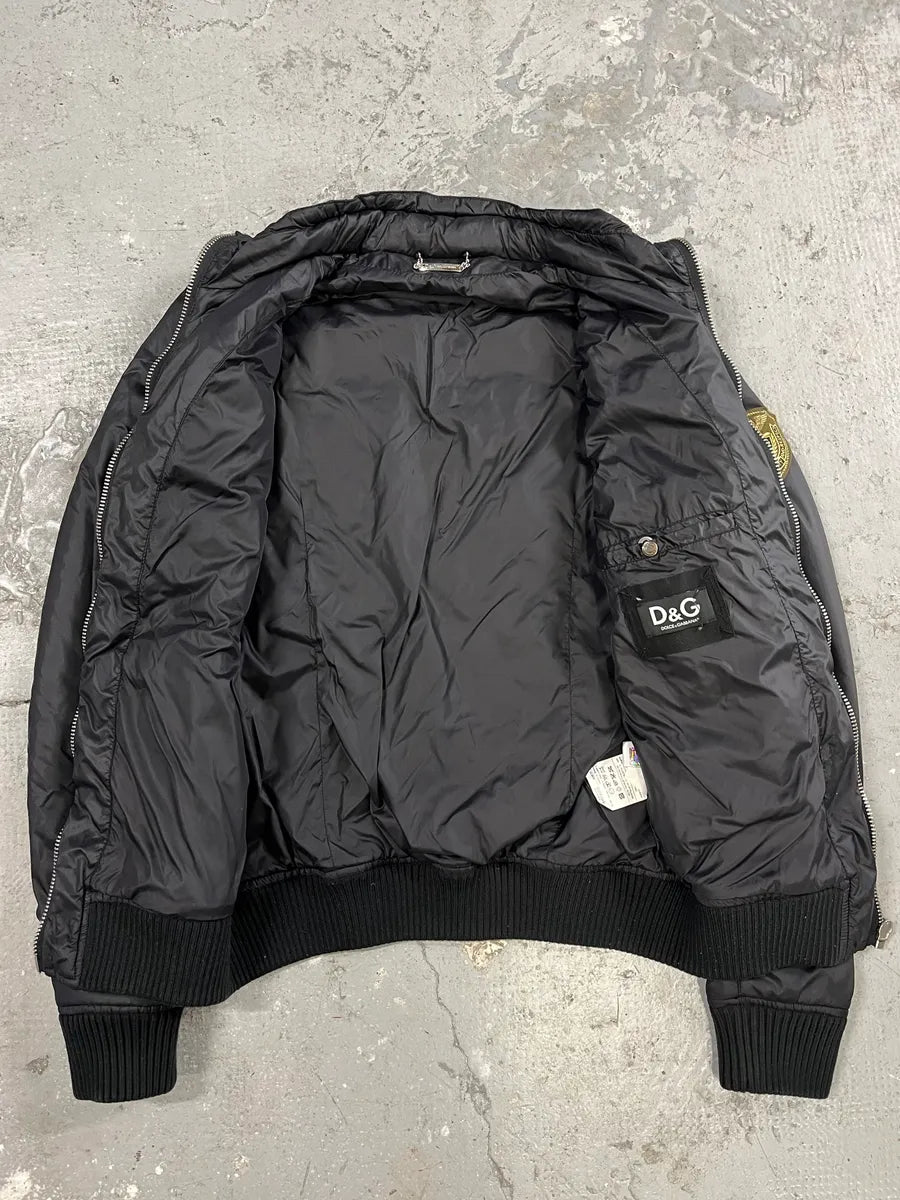 2000s Dolce & Gabbana Utility Zips Black Puffer Jacket (M) 6
