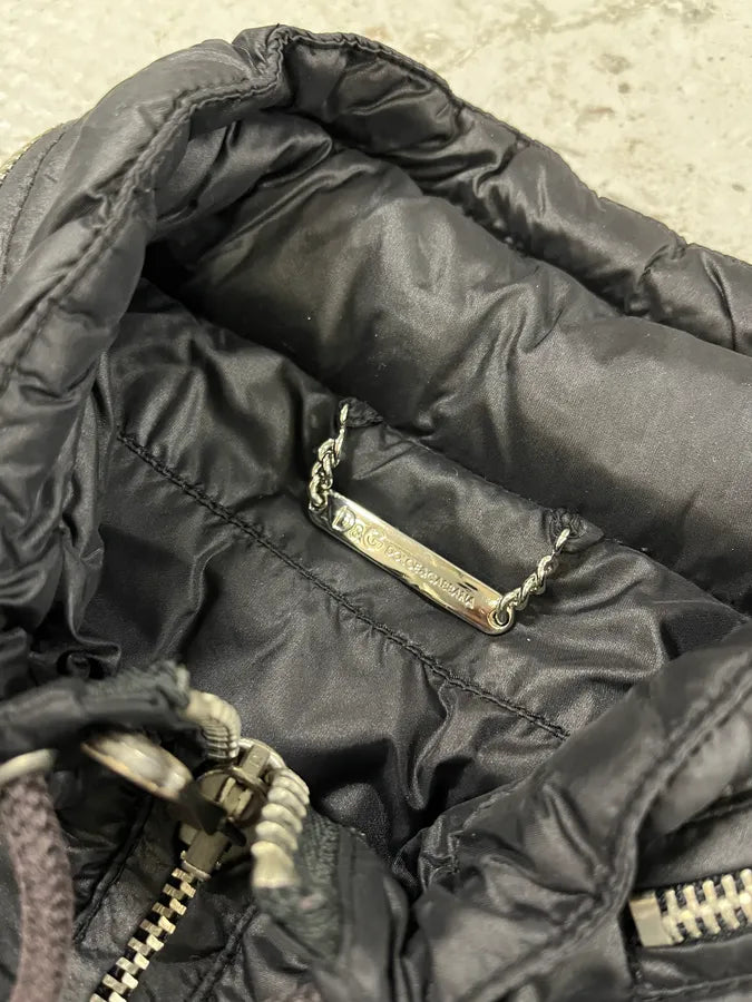2000s Dolce & Gabbana Utility Zips Black Puffer Jacket (M) 5