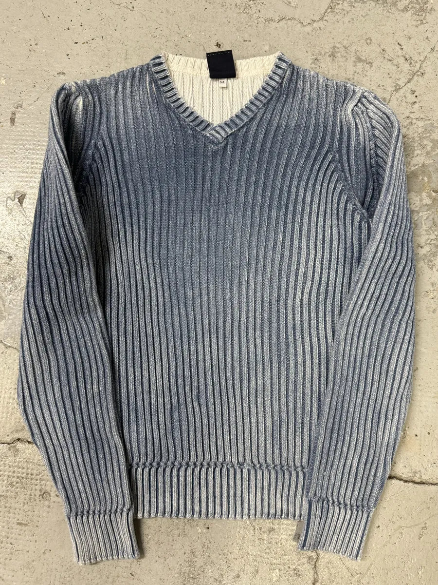 2000s Dolce & Gabbana V-Neck Blue Wool Sweater PUlHehg 5