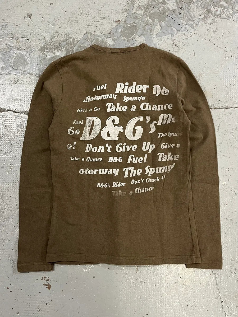 2000s Dolce & Gabbana V-Neck Cross Brown Longsleeves xvelTAt 6