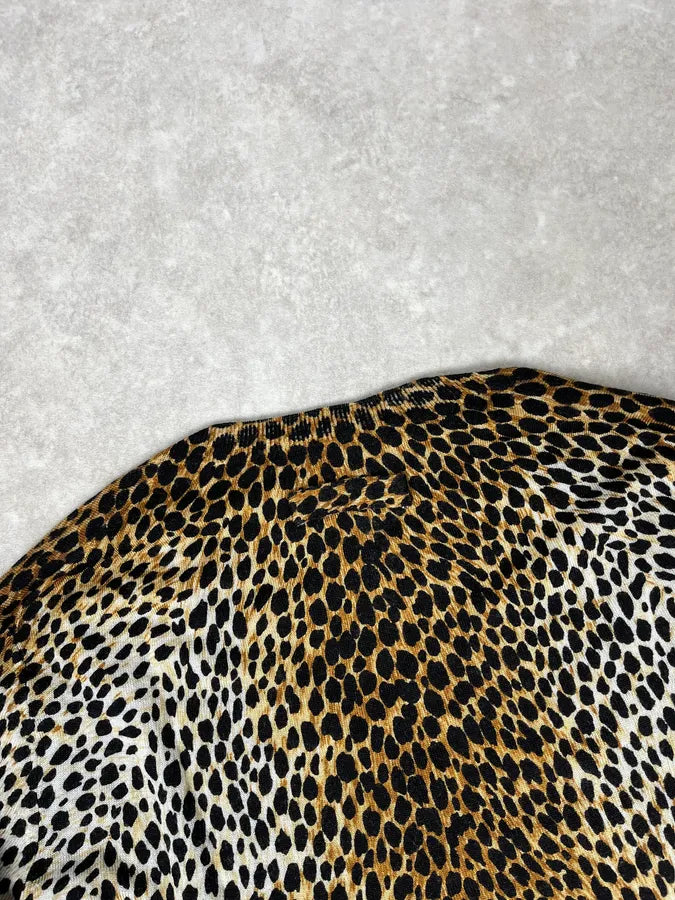 AW1996 Dolce & Gabbana V Neck Leopard Print Sweater SZjxihR 5