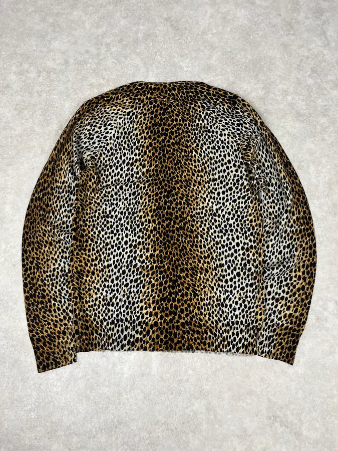 AW1996 Dolce & Gabbana V Neck Leopard Print Sweater SZjxihR 4