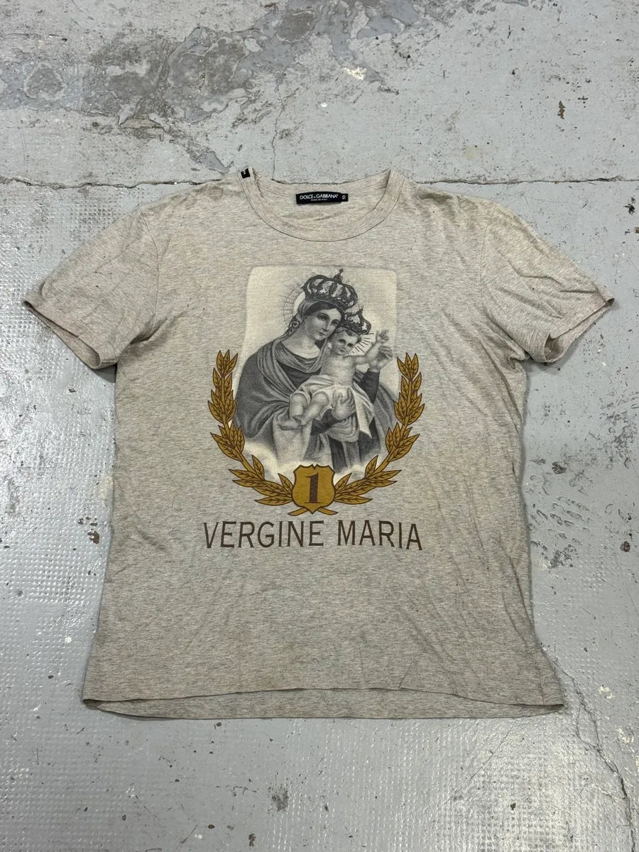 2000s Dolce & Gabbana Vergine Maria Grey T-Shirt VaywFkO 0
