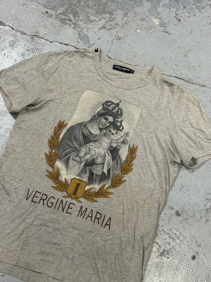 2000s Dolce & Gabbana Vergine Maria Grey T-Shirt VaywFkO 3