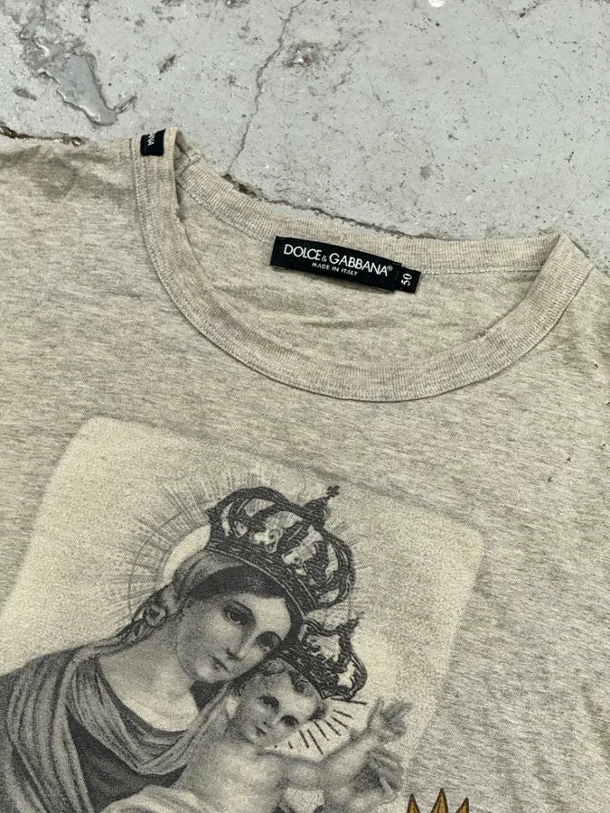 2000s Dolce & Gabbana Vergine Maria Grey T-Shirt VaywFkO 8