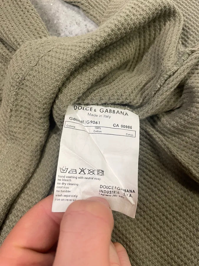 2000s Dolce & Gabbana Waffle Thermal Buttoned Longsleeves Henley (XS/S) 8