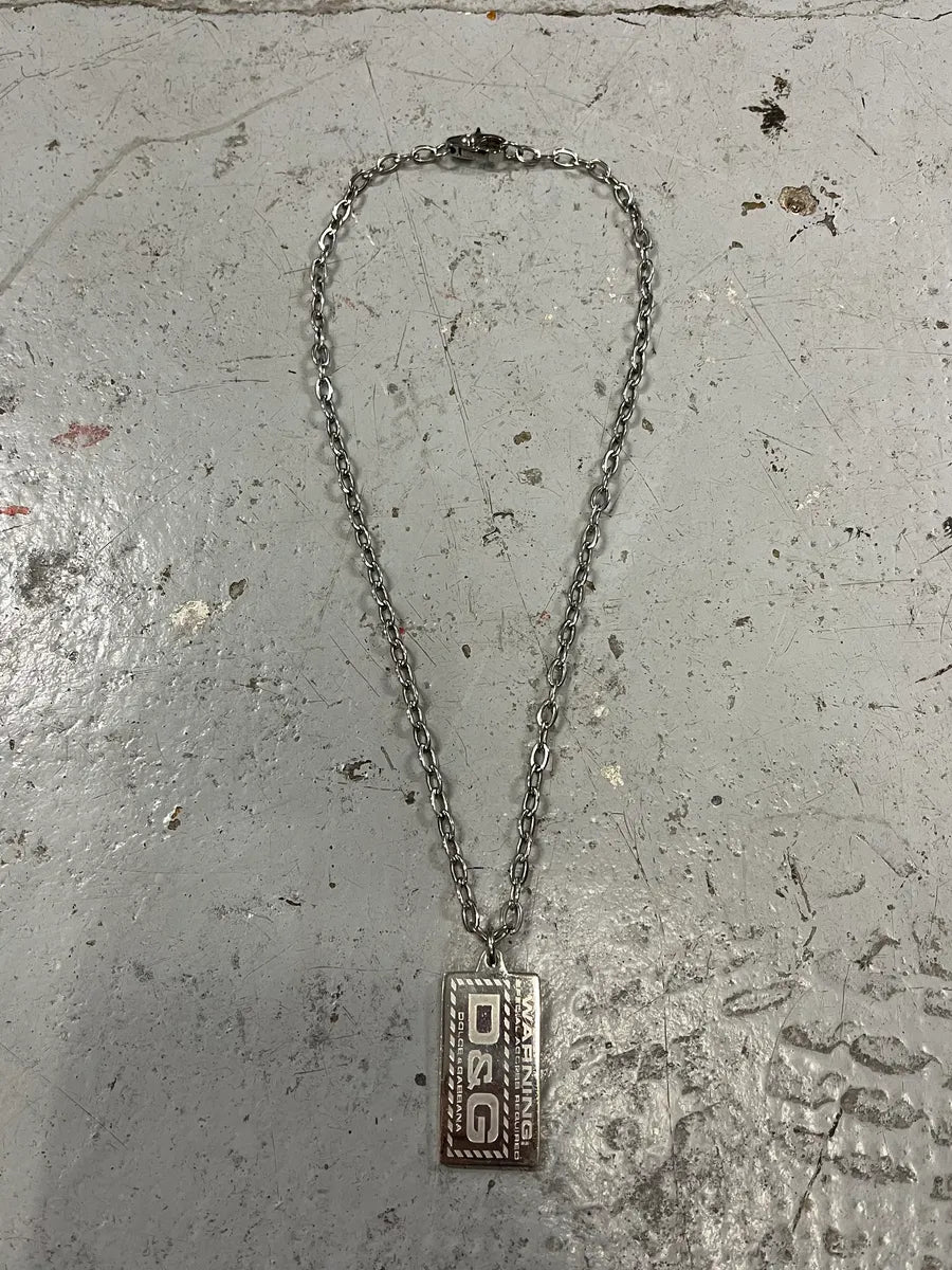 2000s Dolce & Gabbana Warning Dog Tag Necklace TFSuMTz 1