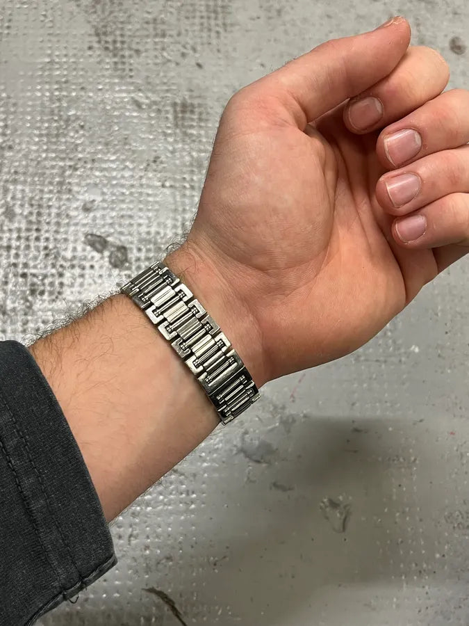 2000s Dolce & Gabbana Warning Stainless Steel Bracelet EtbXjHg 1