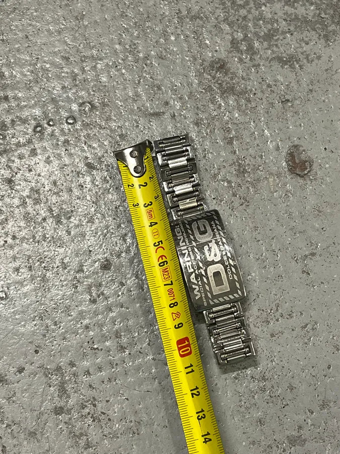 2000s Dolce & Gabbana Warning Stainless Steel Bracelet EtbXjHg 7