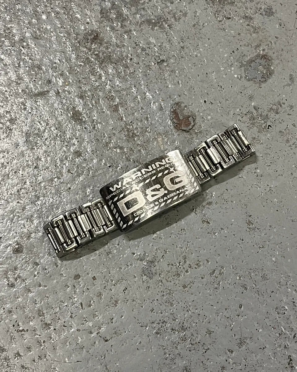2000s Dolce & Gabbana Warning Stainless Steel Bracelet EtbXjHg 2