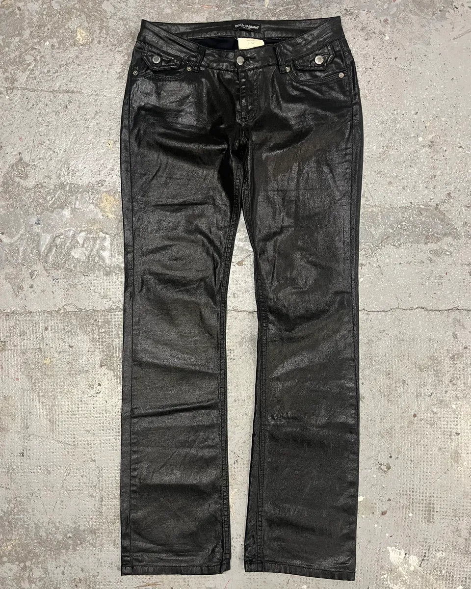 2000s Dolce & Gabbana Waxed Denim Jeans (S) vpeLvrr 0