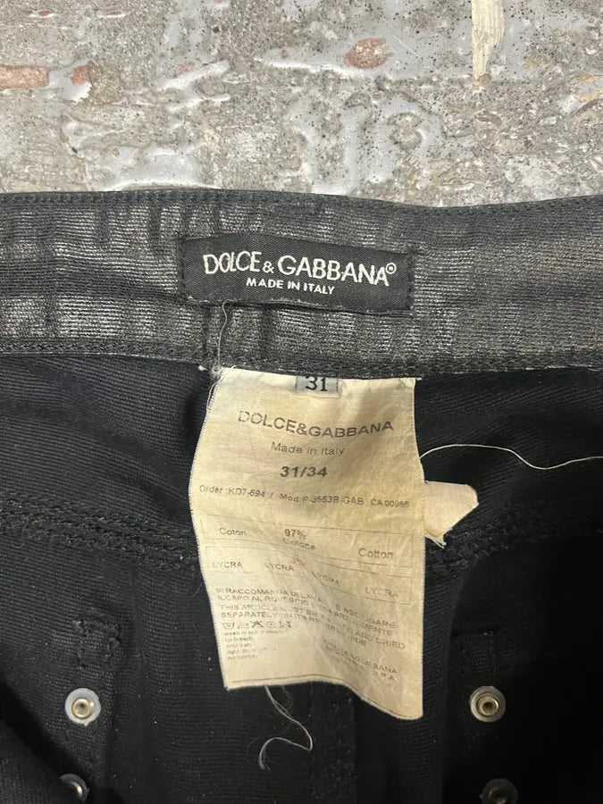 2000s Dolce & Gabbana Waxed Denim Jeans (S) vpeLvrr 9