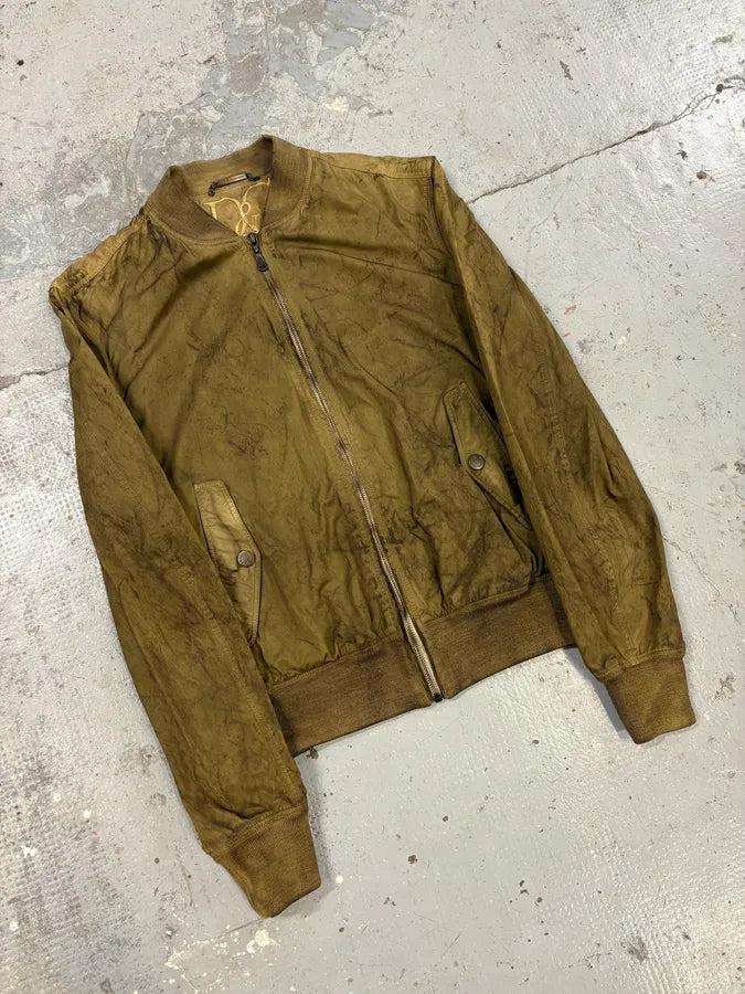 2000s Dolce & Gabbana Waxed Dirty Bomber Jacket CPIbawm 3