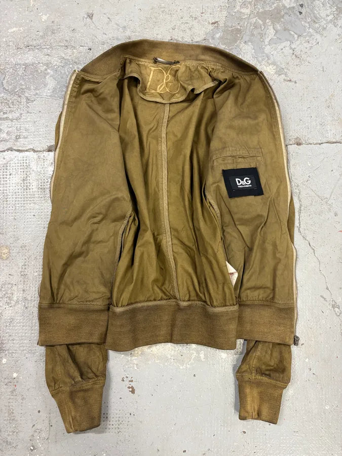 2000s Dolce & Gabbana Waxed Dirty Bomber Jacket CPIbawm 4