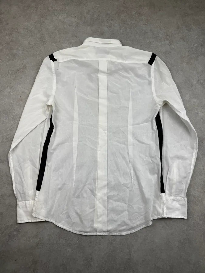2000s Dolce & Gabbana White & Black Shoulder Lines Shirt sNlToKt 1