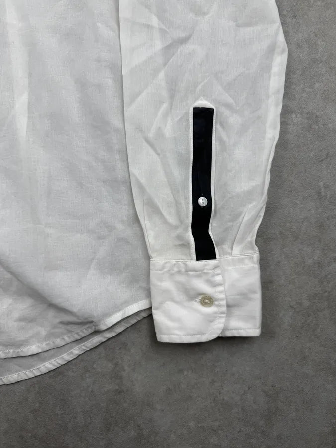 2000s Dolce & Gabbana White & Black Shoulder Lines Shirt sNlToKt 7