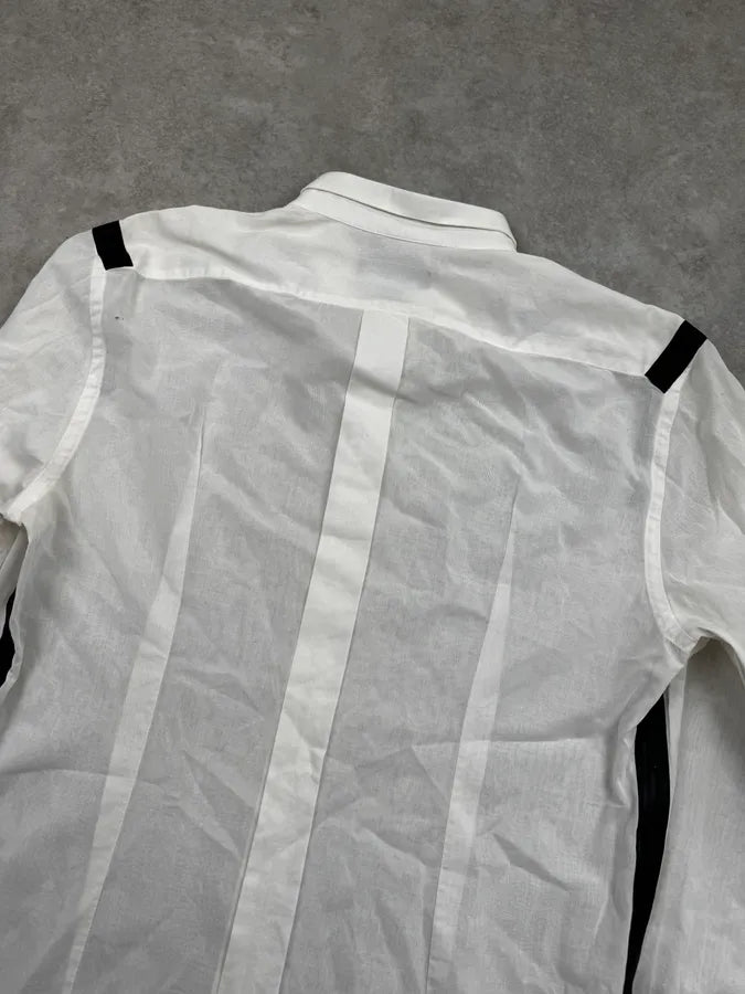 2000s Dolce & Gabbana White & Black Shoulder Lines Shirt sNlToKt 5