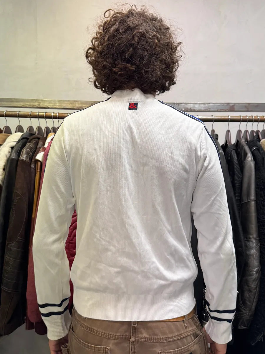 2000s Dolce & Gabbana White & Blue Striped Zip-up Cardigan Arxsnew 3