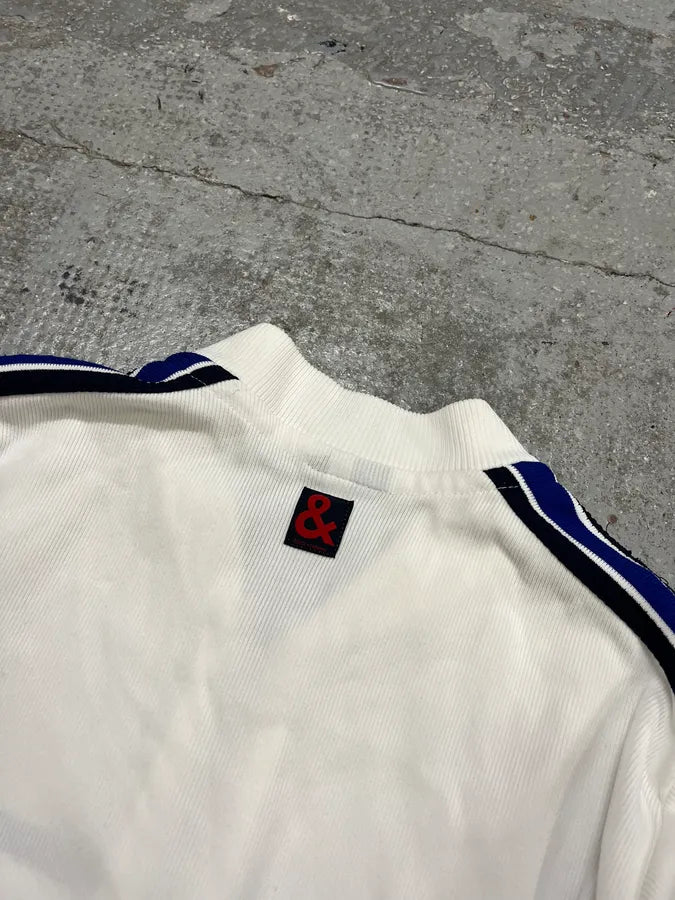 2000s Dolce & Gabbana White & Blue Striped Zip-up Cardigan Arxsnew 7