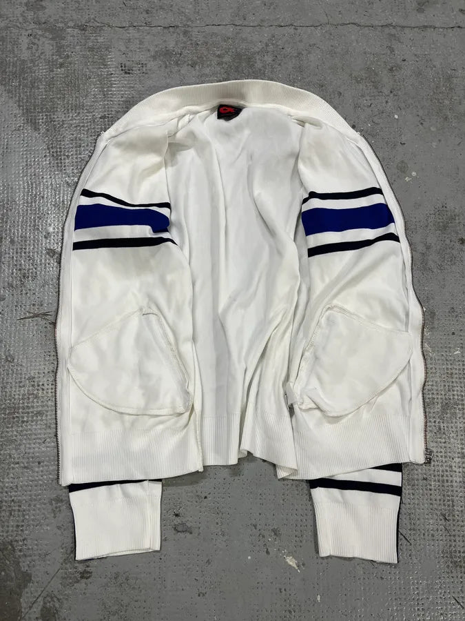 2000s Dolce & Gabbana White & Blue Striped Zip-up Cardigan Arxsnew 8