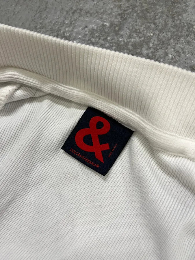 2000s Dolce & Gabbana White & Blue Striped Zip-up Cardigan Arxsnew 9