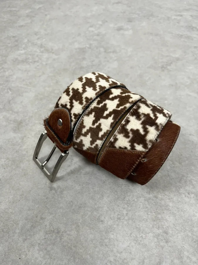 2000s Dolce & Gabbana White & Brown Pony Hair Leather Belt nVMtMtX 2