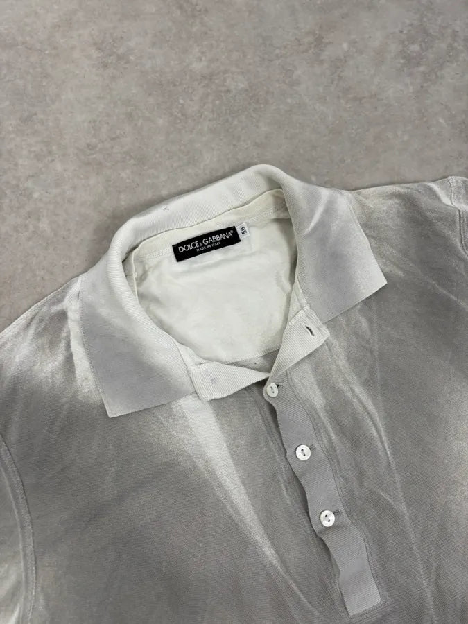2000s Dolce & Gabbana White & Grey Polo ZvvEPmt 4