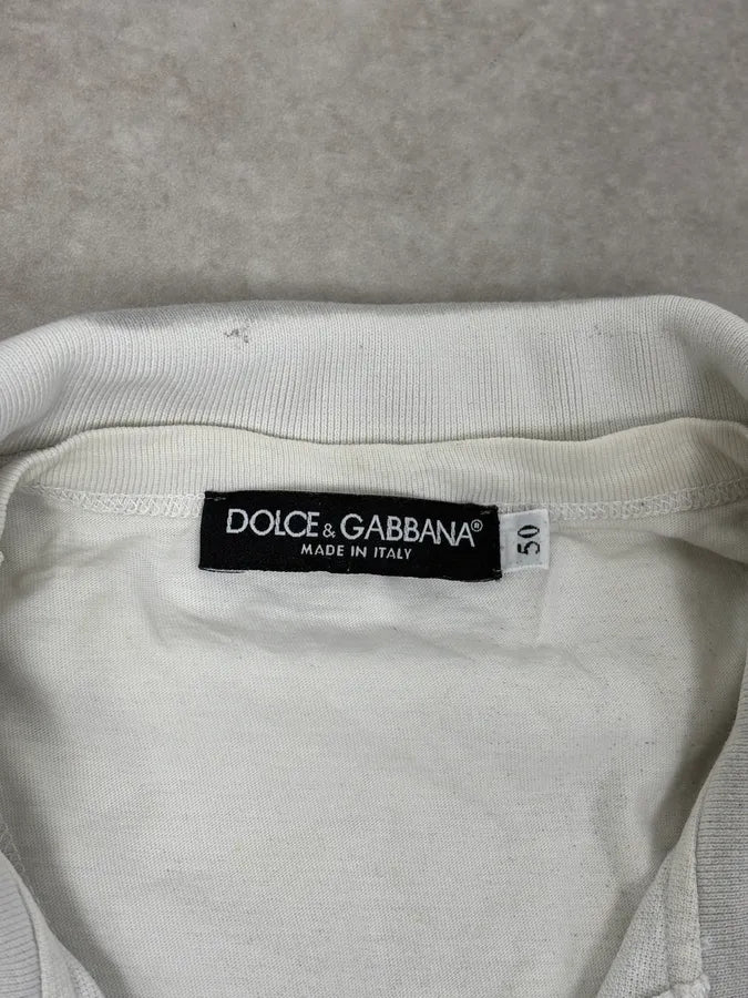 2000s Dolce & Gabbana White & Grey Polo ZvvEPmt 8