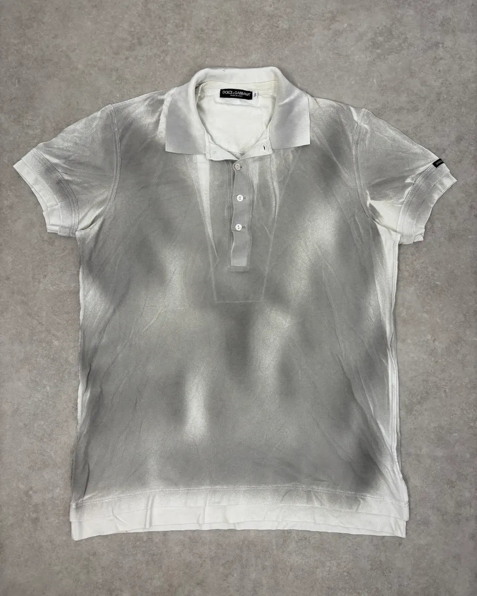 2000s Dolce & Gabbana White & Grey Polo ZvvEPmt 0