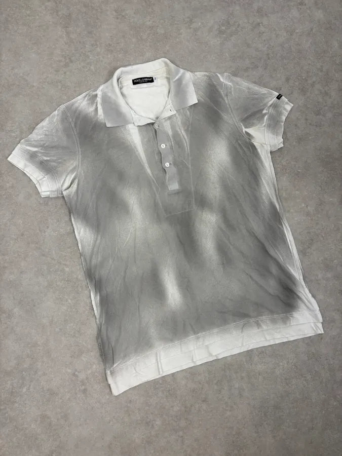 2000s Dolce & Gabbana White & Grey Polo ZvvEPmt 3