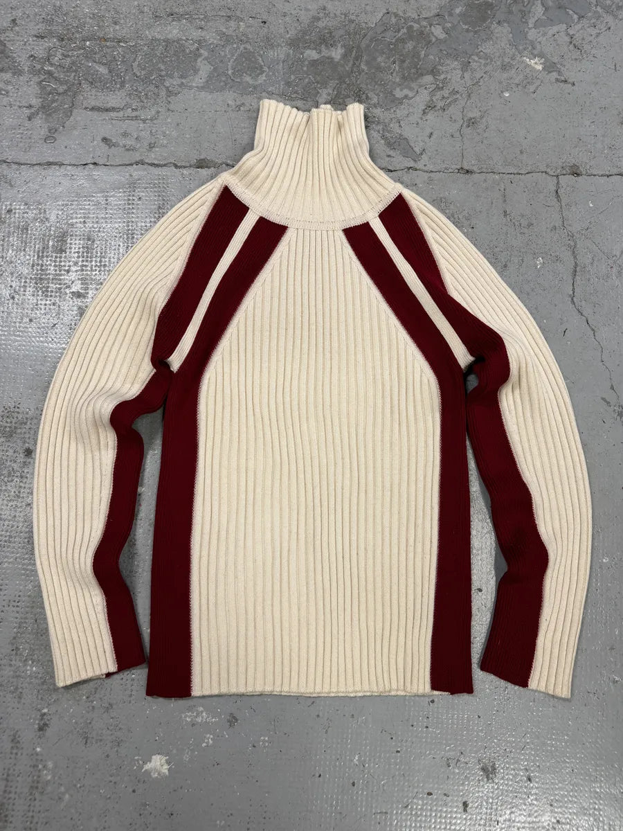 2000s Dolce & Gabbana White & Red Lined Turtleneck CRTOaSG 0