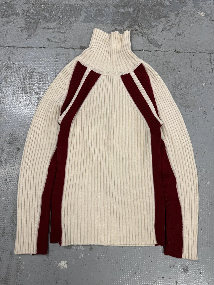 2000s Dolce & Gabbana White & Red Lined Turtleneck CRTOaSG 4