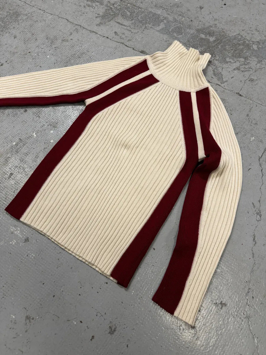 2000s Dolce & Gabbana White & Red Lined Turtleneck CRTOaSG 6