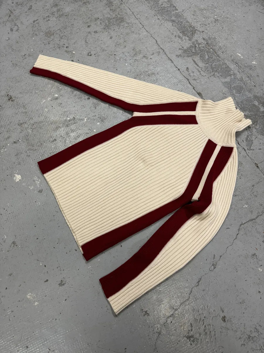 2000s Dolce & Gabbana White & Red Lined Turtleneck CRTOaSG 7
