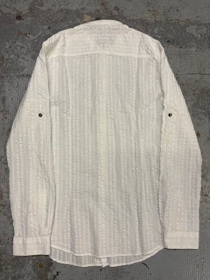 2000s Dolce & Gabbana White 3D Relief Mao Shirt tRoegsw 5