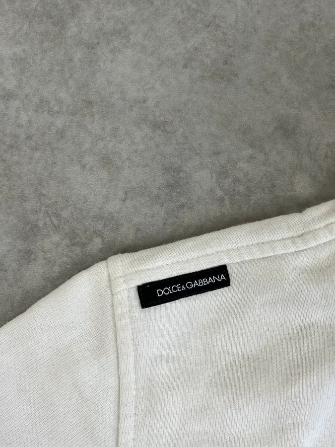 2000s Dolce & Gabbana White Ali Boxer Zip-up Sweater ciIxjtS 9