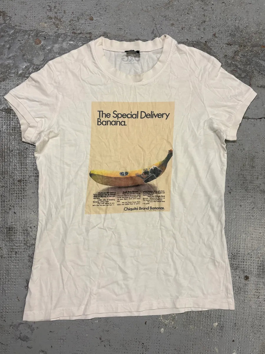 2000s Dolce & Gabbana White Banana Delivery T-Shirt RyuXeWZ 0
