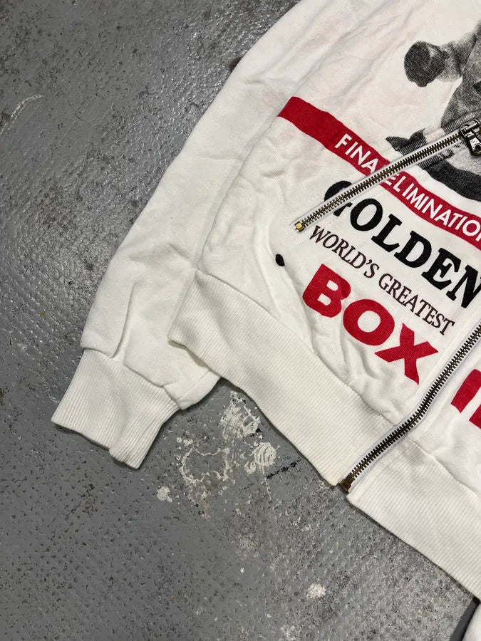 2000s Dolce & Gabbana White Boxer Zip-up Sweater QooxQFl 5