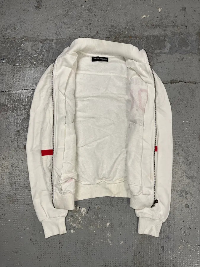 2000s Dolce & Gabbana White Boxer Zip-up Sweater QooxQFl 8
