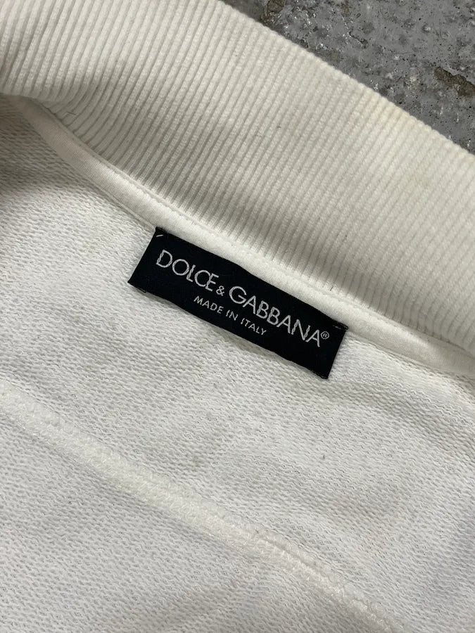 2000s Dolce & Gabbana White Boxer Zip-up Sweater QooxQFl 9