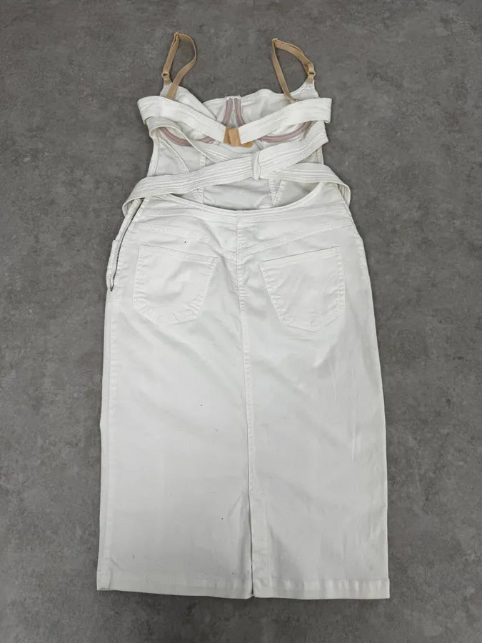 2000s Dolce & Gabbana White Cargo Bondage Dress – Dolce Vita Hub 2000s Dolce & Gabbana White Cargo Bondage Dress – Dolce Vita Hub