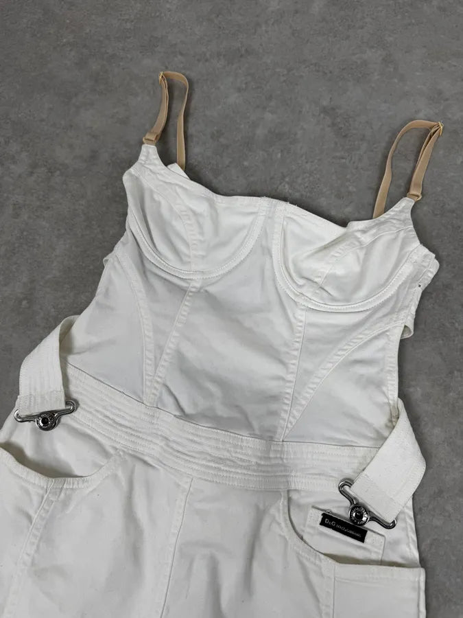 2000s Dolce & Gabbana White Cargo Bondage Dress VtflWIQ 5