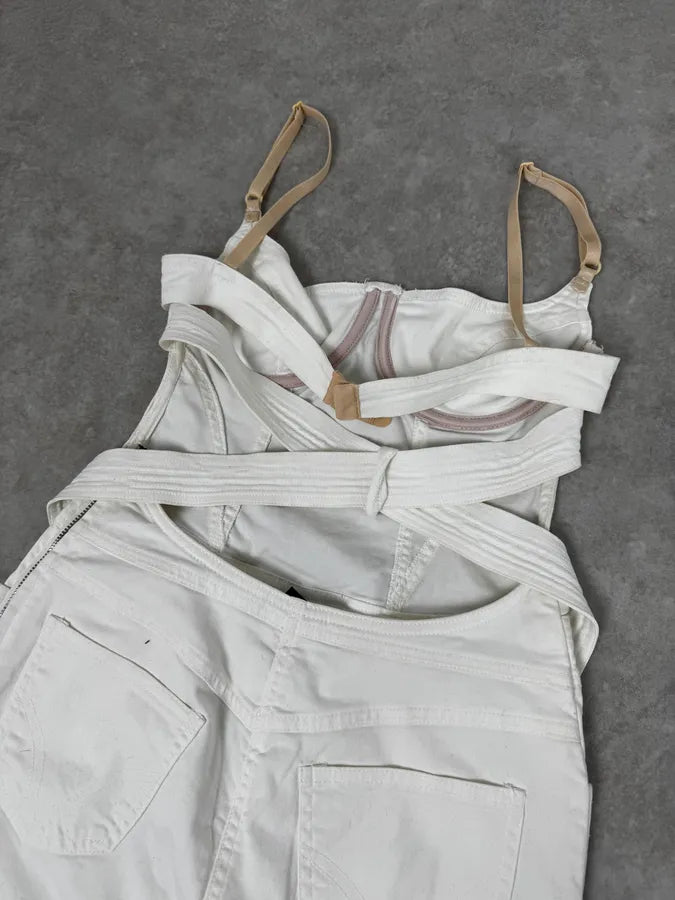 2000s Dolce & Gabbana White Cargo Bondage Dress VtflWIQ 6
