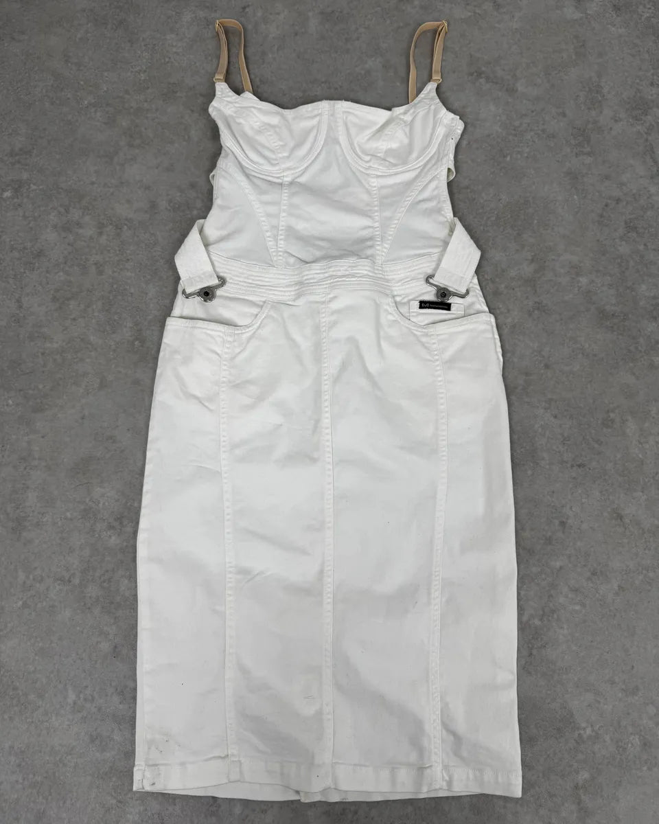 2000s Dolce & Gabbana White Cargo Bondage Dress VtflWIQ 3