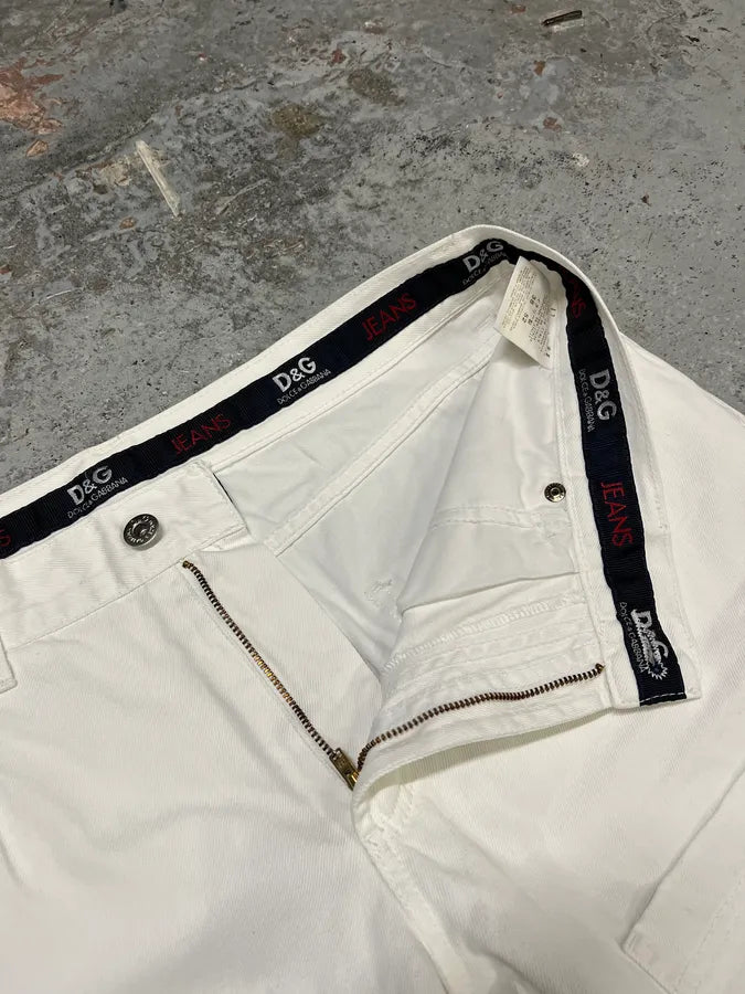 2000s Dolce & Gabbana White Cargo Pants twoznen 10