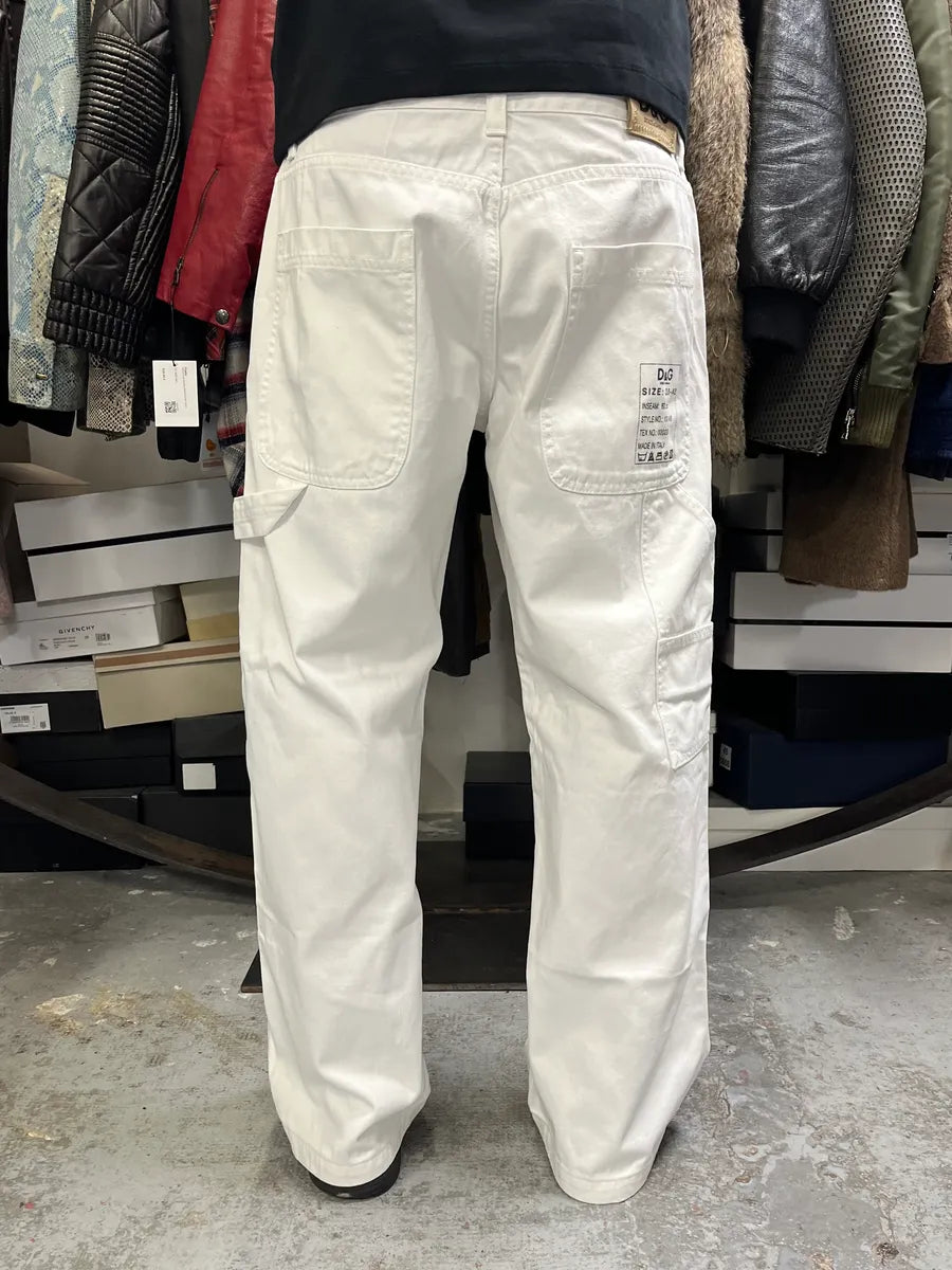 2000s Dolce & Gabbana White Cargo Pants twoznen 2