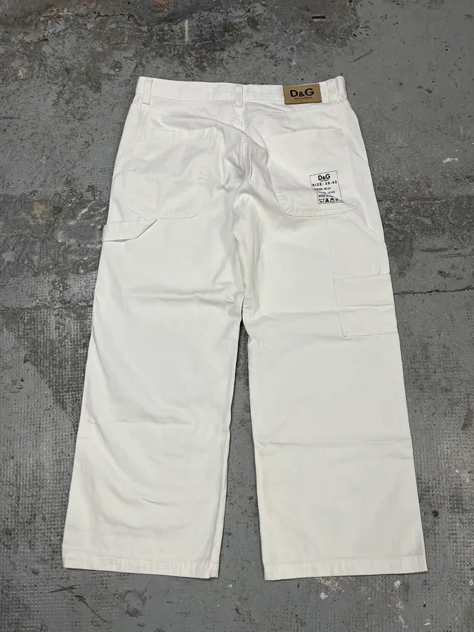 2000s Dolce & Gabbana White Cargo Pants twoznen 7